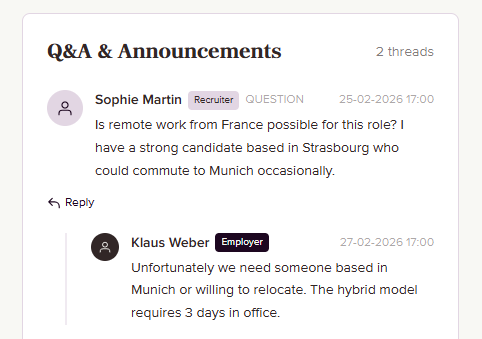 One job, one conversation